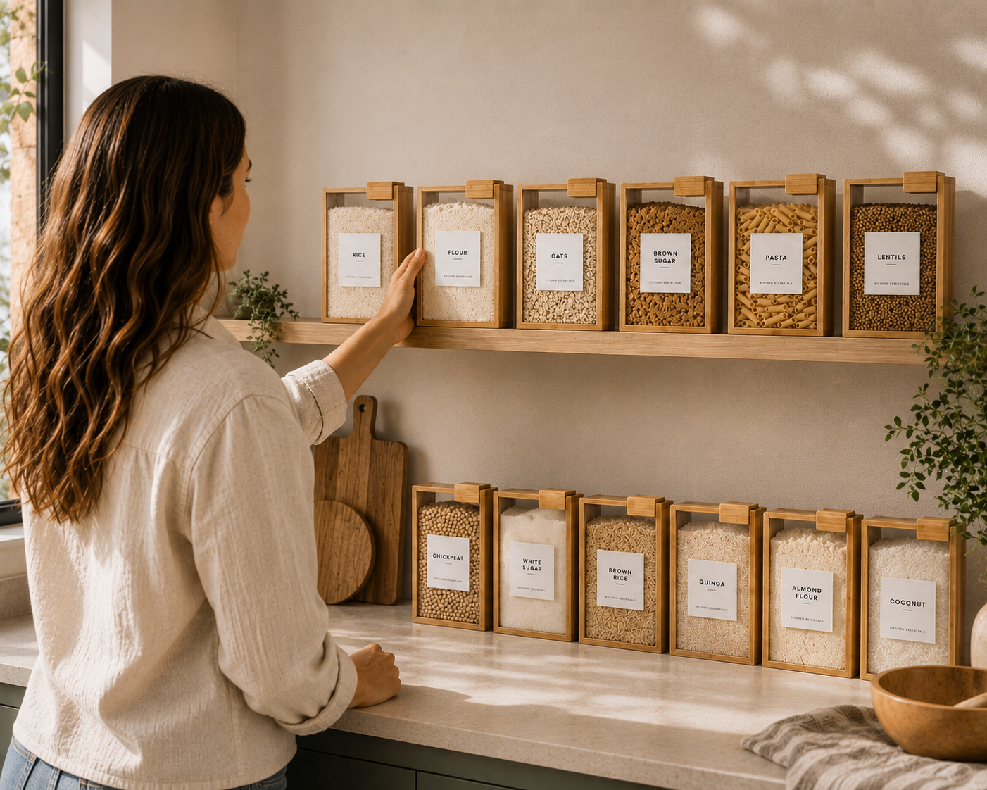 Bamboo Pantry Organiser
